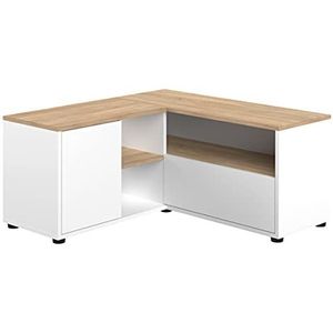 Temahome TV-kast, hoekkast, 90 cm, eiken en wit, 90 x 90 x 45 cm