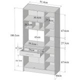 Keukenmeubel MADY - 5 kasten & 1 lade - Wit L 91 cm x H 180 cm x D 40 cm