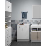 Variety - Badkamerkast - Wit - Spaanplaat met Ingebouwde Wasmand