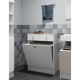 Variety - Badkamerkast - Wit - Spaanplaat met Ingebouwde Wasmand