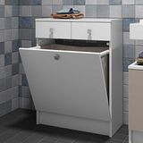 Variety - Badkamerkast - Wit - Spaanplaat met Ingebouwde Wasmand