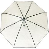Smati Transparant Basic Paraplu - Transparant - Opvouwbaar - Stormbestendig - Zwart - Ø100cm