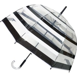 SMATI Doorzichtige paraplu transparante paraplu klokvorm, Transparante strepen, 85 cm, paraplu