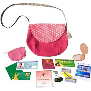 Amulette - Mijn eerste handtas – imitatiespel voor 3 tot 10 jaar – 16 accessoires kaarten, portemonnee, smartphone – speelgoed cadeau voor kinderen meisjes schouderriem – gemaakt in Frankrijk – PSAC
