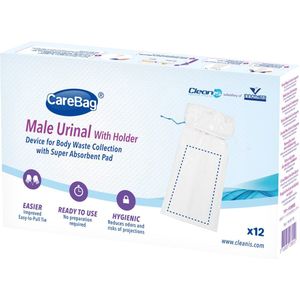 Carebag Wegwerpurinaal man met houder (12st)
