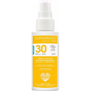 Alphanova - Sun Bio - Zonnebrandspray - SPF30 - Vegan, 100% Minerale Filters
