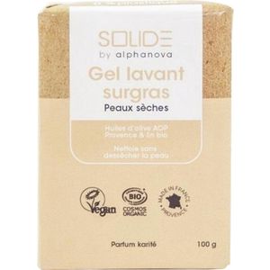 Alphanova - Solide Cleansing Bar - Bio - Droge Huid - Sheabutter - 100 Gram