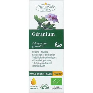 NatureSun Aroms Etherische Geraniumolie (Pelargonium Graveolens) Biologisch 10 ml