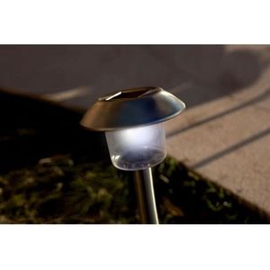 LUMI JARDIN ALESIA solarlampen van roestvrij staal, voor oprit, led, wit, hoogte 39 cm, 8 stuks