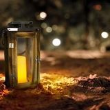 Lumisky Solar lantaarn met handvat H28cm Licht hout Lumi jardin - bruin 3760093542166