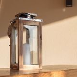 Lumisky Solar lantaarn met handvat H28cm Licht hout Lumi jardin - bruin 3760093542166