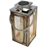 Lumisky Solar lantaarn met handvat H28cm Licht hout Lumi jardin - bruin 3760093542166