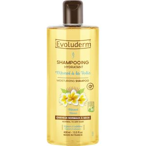 EVOLUDERM - Hydraterende shampoo Monoï met Folie – 400 ml – 95% natuurlijke oorsprong – veganistisch – gemaakt in Frankrijk
