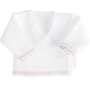 Trois Kilos Sept - Babybeha van schuimstip - geboortevest met wikkeldoek - wit en roze schuim - uniseks - één maat 0/1 maand, Veelkleurig (Wit Roze), 0 M