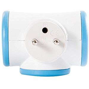 WATT & CO MPF3C drievoudige stopcontact blauw