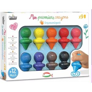 Crea lign' CL195 Creatieve vrijetijdsset, mijn eerste kleurkrijtjes, 9 stuks, vanaf 12 maanden