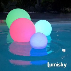 LUMISKY - Draadloze drijvende LED-lichtbal - Multicolor Dimbaar BOBBY - Ø50cm met afstandsbediening en inductiekookplaat
