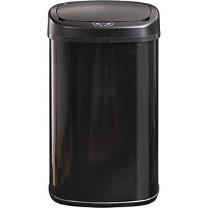 Rubbish Bin Kitchen Move Black Metal Stainless steel 68 L