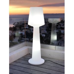 Vloerlamp, licht, bekabeld, voor buiten, krachtige verlichting, LED, wit, AUSTRAL H170 cm, fitting E27