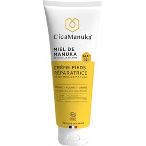 CICAMANUKA - Manuka IAA15+ Honingreparatiecrème voor voeten – herstelt beschadigde hakken – droge voeten – gecertificeerd door Cosmos Natural – 75 ml