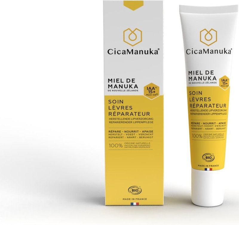 CICAMANUKA - Lippenbalsem - 15ml - Biologisch Gecertificeerd - Met Manuka Honing IAA15+