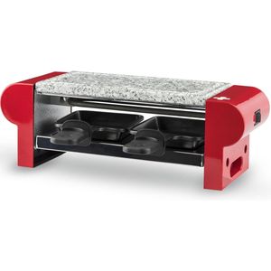 H.Koenig Raclette Machine Duo Multifunctioneel RP2, 2 Personen, Professioneel met Granieten Grill Steen, Fondue, Keuken, 2 Anti-aanbak Pannetjes, Afneembare Bakplaat, Gemakkelijk schoon te maken, 350W