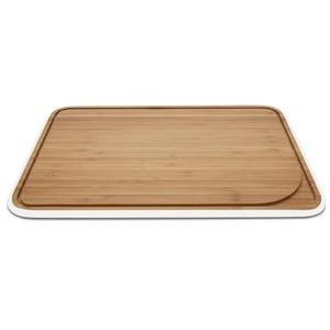 Snijplank met Sapgeul, Bamboe, Wit, 35 x 25 cm - Pebbly
