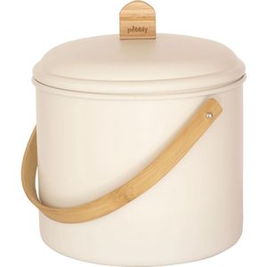 Compost Emmer, Créme, Metaal, 7 liter - Pebbly