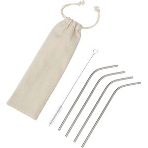 RVS rietjes krom 4x