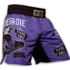 Pride or Die Flying Knee Fightshorts Paars Vechtsportbroek