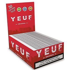 Yeuf Papier à Cigarette Format Slim, Caoutchouc, Rouge et Blanc, 32 Unité (Lot de 50)