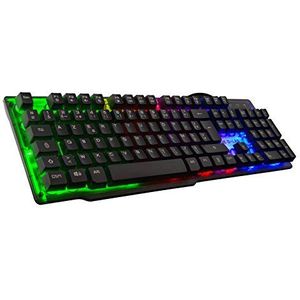 The G-Lab KEYZ Neon Gaming-toetsenbord, hoge prestaties, membraan, hoge precisie, achtergrondverlichting, regenboog, lay-out Spaans, meerkleurig