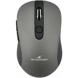 NIEUWE BLUESTORK Draadloze muis met 6 knoppen, metaalgrijs, 2,4 GHz, tot 1600 dpi, compatibel met Windows en Mac