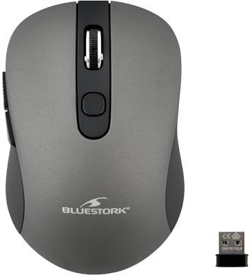 Bluestork - Draadloze Muis - Metaalgrijs - 6 Knoppen - 2,4 GHz - Tot 1600 dpi