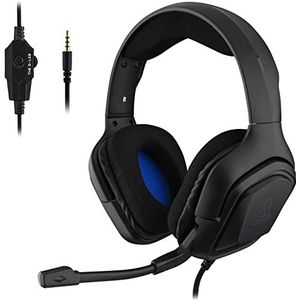 The G-LAB Korp Cobalt Gaming Headset PS5, microfoon gamer audio stereo ultralicht, sterke bassen, microfoon 3,5 mm jack voor PC PS4 PS5 Xbox One Mac Nintendo Switch Tablet Laptop Smartphone (zwart)