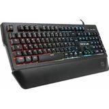 The G-Lab Keyz Palladium Gaming-toetsenbord, AZERTY, bekabeld, USB, RGB-led-achtergrondverlichting, meerkleurig, magnetische polssteun, 26 anti-ghosting-toetsen, duurzaam, PC PS4 Xbox One (zwart)