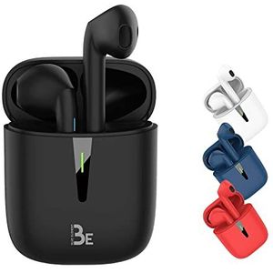 BE Pop Bluetooth 5.1 TWS - stereo-hoofdtelefoon 3D HD draadloos, batterijduur 12 uur, led-oplaadbox, eenvoudig te verbinden, geïntegreerde microfoon, licht en comfortabel voor iPhone/Android (zwart)