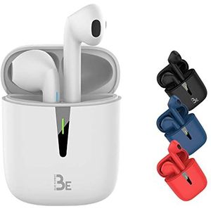 BlueElement Pop Bluetooth 5.1 TWS – stereo headset 3D HD, draadloos, batterijduur 12 uur, led-oplaadbox, eenvoudig te verbinden, geïntegreerde microfoon, licht en comfortabel voor iPhone/Android (wit)