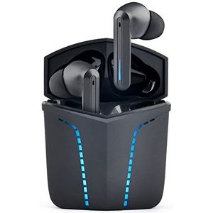 THE G-LAB Korp KRYPTON Draadloze Bluetooth 5.0 Gaming Headset, Ultra Lage Latency, 2 Ingebouwde Microfoons, Quick Charge Case, 15H Batterijlevensduur, iPhone/Android/iPad/PC/PS5 Compatibel - NIEUW 2022