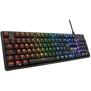 The G-Lab Keyz Platinium mechanisch gaming toetsenbord AZERTY FR Red Switch Low Profile �– gaming-toetsenbord 100% aanpasbare RGB-achtergrondverlichting, totale anti-ghosting – PC/PS4/PS5/Xbox – nieuw