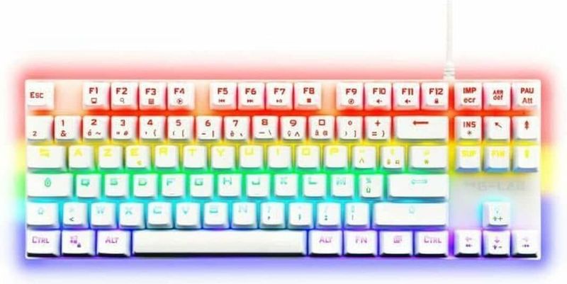 The G-Lab - Keyz Mercury TKL - Mechanisch Gamingtoetsenbord - Bekabeld - USB - AZERTY - Frans - Meerkleurige LED-achtergrondverlichting