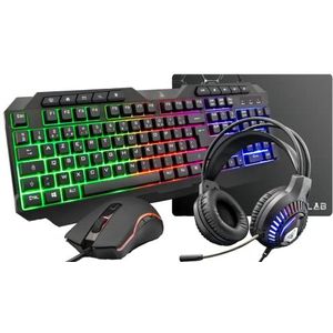 THE G-LAB - Plutonium Combo - Gaming Pack 4 in 1 - RGB Gaming Toetsenbord, Gaming-muis 3200 DPI, RGB Gaming Headset, Antislip Muismat - PC PS4/PS5/Xbox
