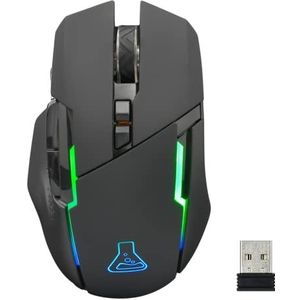 The G-Lab - Kult Caesium - Draadloze Gamingmuis - Zwart - 7200 DPI, RGB LED, 6 Toetsen, Oplaadbaar