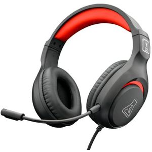 The G-Lab Korp Yttrium Gaming-headset voor pc, PS4 Ps5, Xbox, Switch, gaming-headset met opvouwbare microfoon, gamer-hoofdtelefoon, stereo, gamer-hoofdtelefoon, sterke bas, 3,5 mm Jack-2023 (rood)