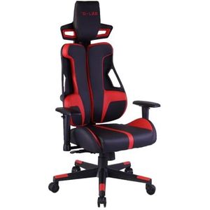 The G-LAB KS-Carbon-BlackRed Gaming-stoel, kunstleer, zwart & rood, Eén maat