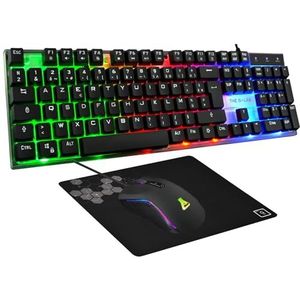 THE G-LAB - Yttrium Combo - Gaming Pack - RGB - Gaming Toetsenbord 105 Toetsen en 19 Anti-Ghosting Toetsen - Gaming Muis 2400 DPI - Gaming Muismat - PC PS4 PS5