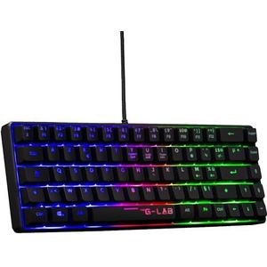 The G-Lab - Keyz Hydrogen - Gamingtoetsenbord - Zwart - 60% - Bekabeld - Meerkleurige Achtergrondverlichting