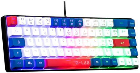 Gamingtoetsenbord - THE G-LAB - KEYZ-HYDRO-BWR/FR - 60% membraan 3 hoofdkleuren Blauw-Wit-Rood