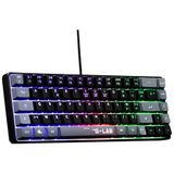 The G-Lab Keyz Hydrogen, 60% gamingtoetsenbord, bekabeld, Azerty, meerkleurige achtergrondverlichting, stil, compact formaat TKL - PC/PS5 (zwart/grijs)