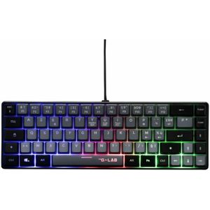 The G-Lab Keyz Hydrogen, 60% gamingtoetsenbord, bekabeld, Azerty, meerkleurige achtergrondverlichting, stil, compact formaat TKL- Pc/PS4/Ps5/Xbox - New 2023 (grijs/zwart)